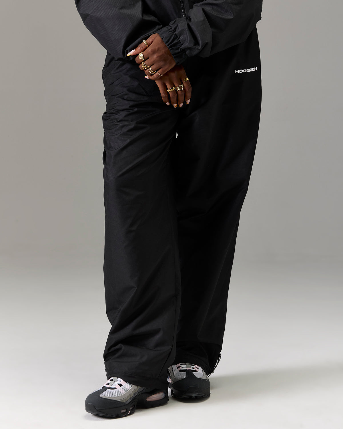The Winner's Circle Ripstop Woven Pant - Black/White