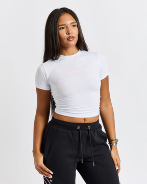 Living The Rich Fitted Tee - White/Pink