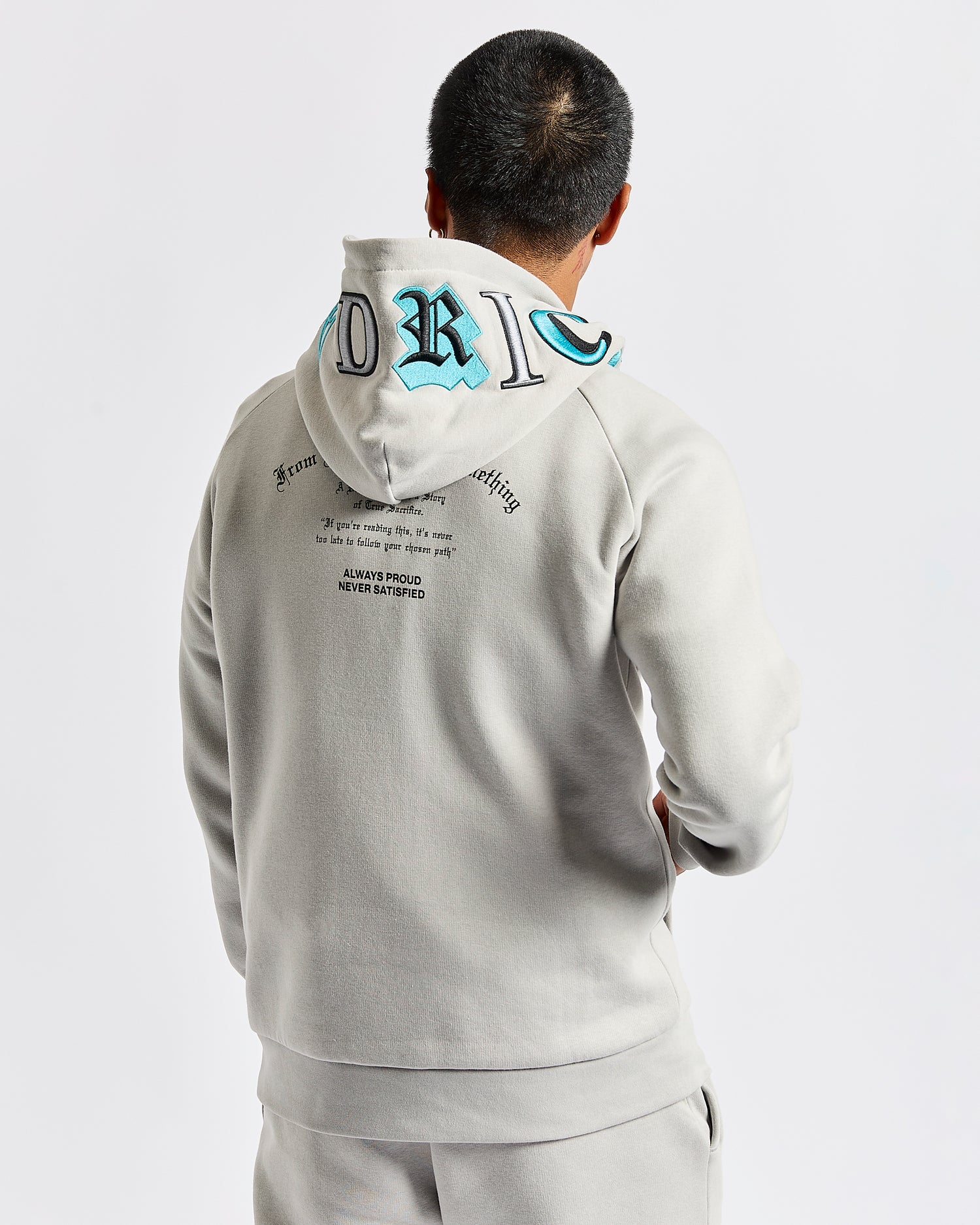 Heat Hoodie - Light Grey/Black/Blue