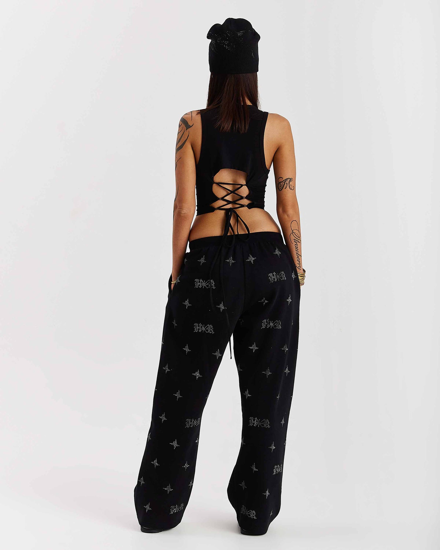 Solace Tie Back Racer Vest - Black/Pink