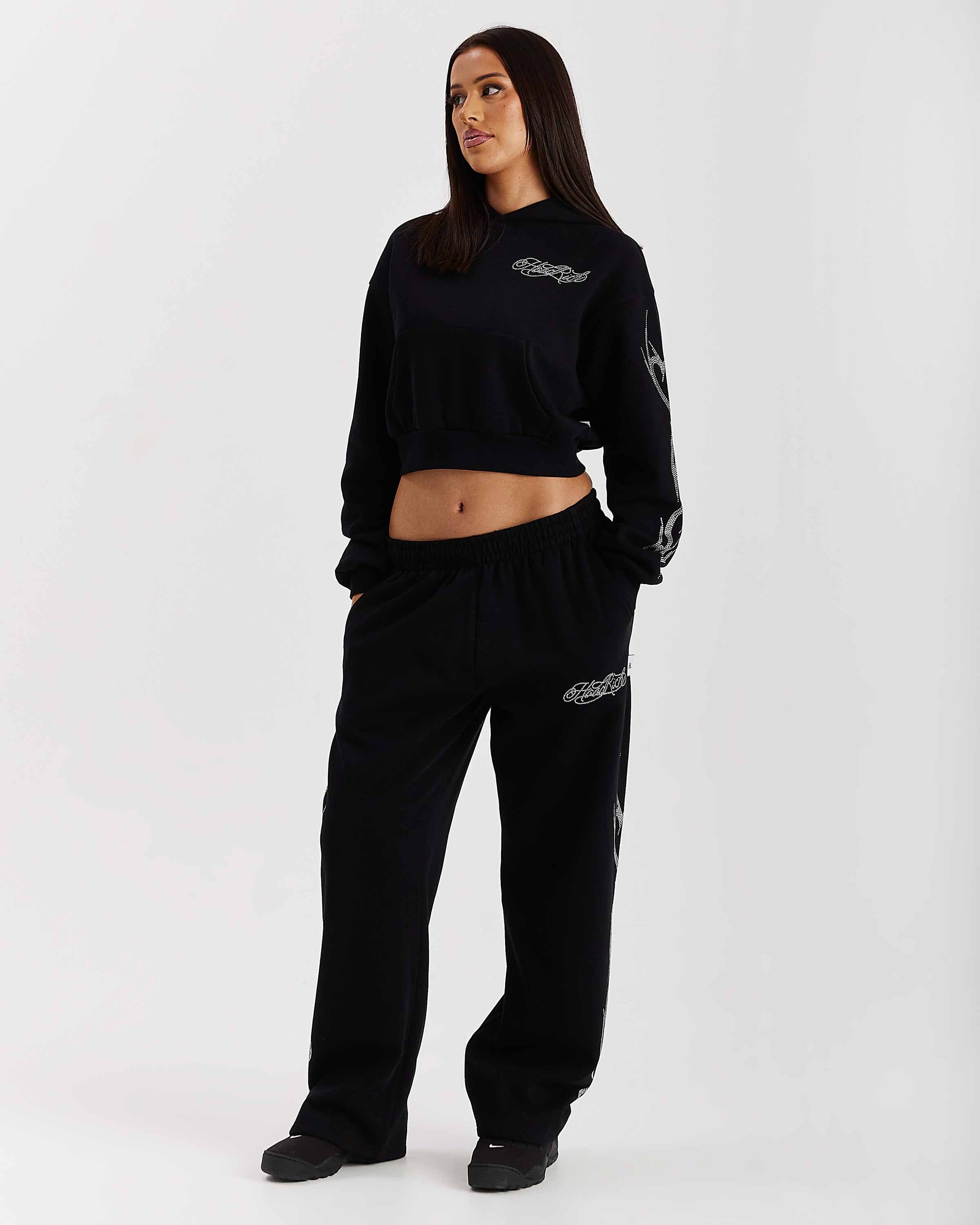 Morpho Boxy Hoodie - Black/Silver