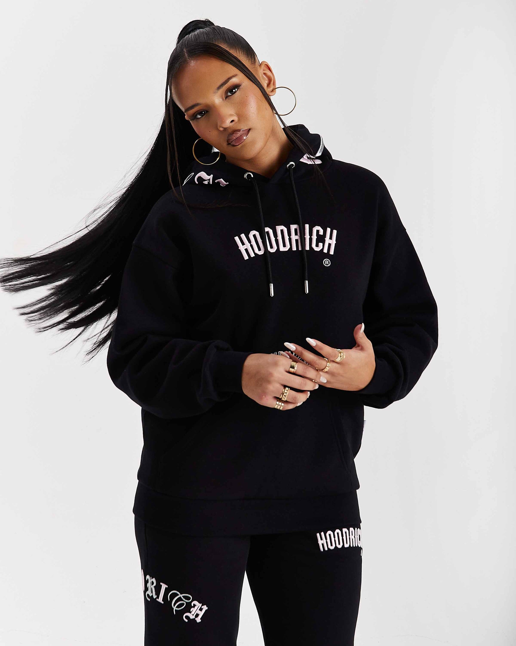 Calor Oversized Hoodie - Black/Pink/Silver