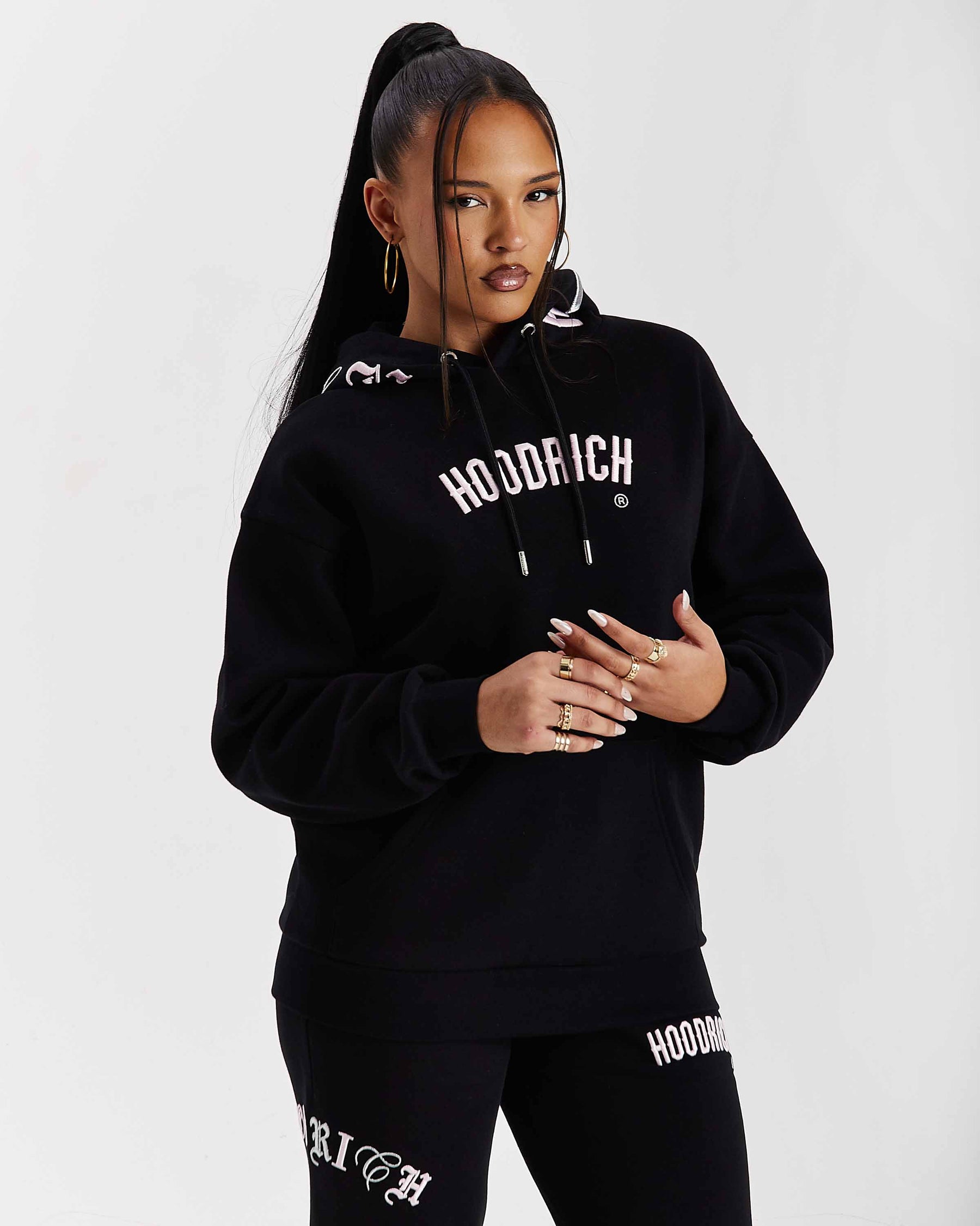 Calor Oversized Hoodie - Black/Pink/Silver