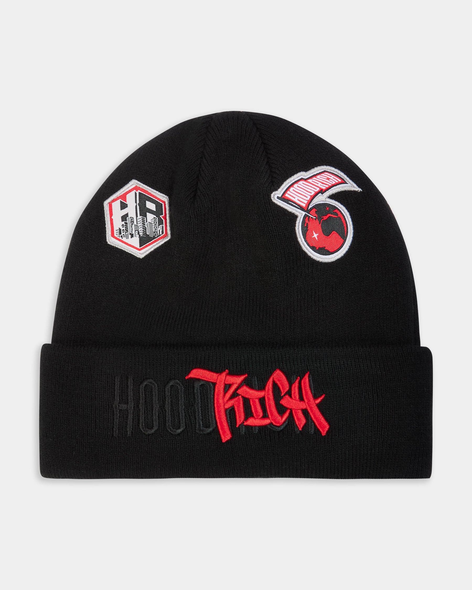 Honor Beanie - Black/Red/White