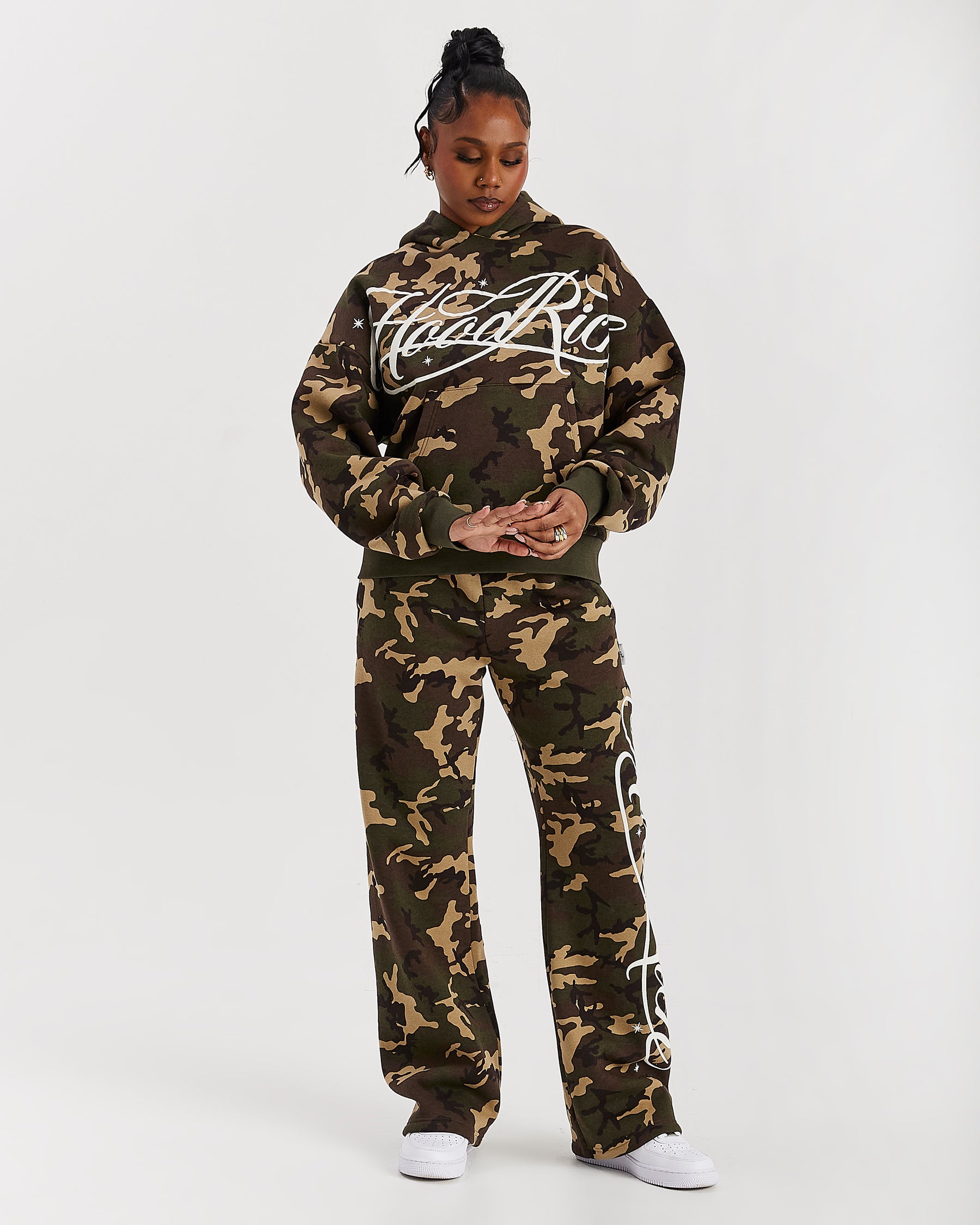 Solace Wide Leg Joggers - Camo