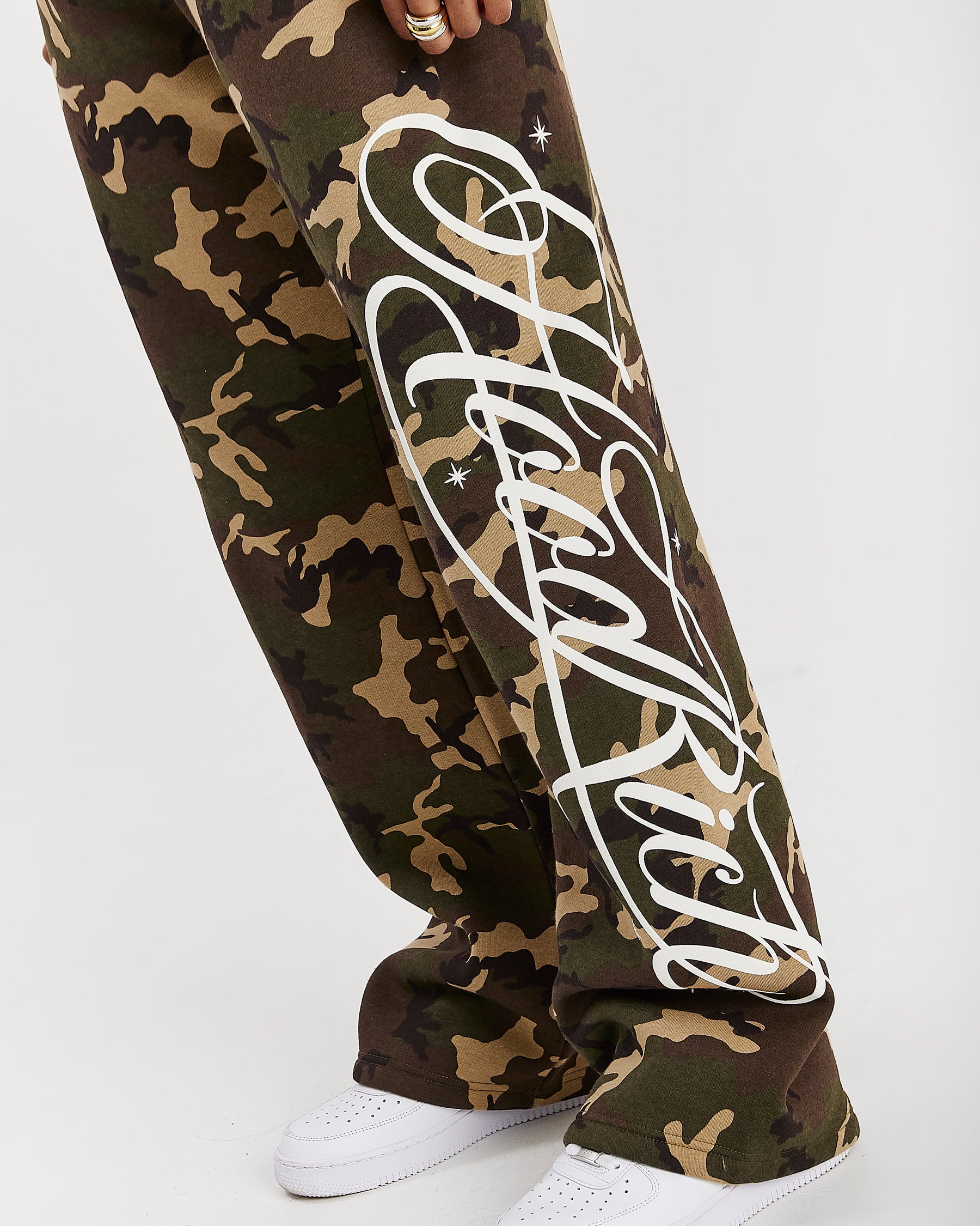 Solace Wide Leg Joggers - Camo