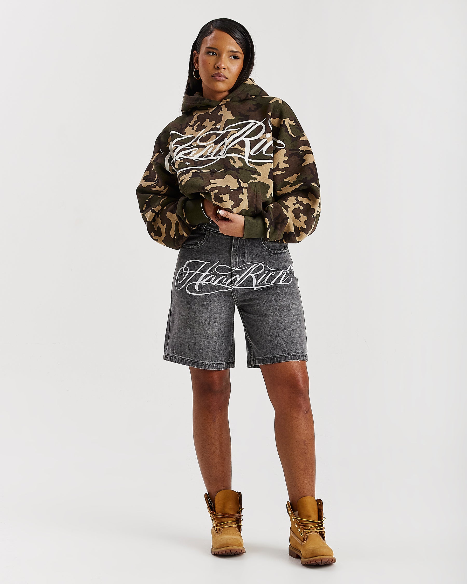 Solace Denim Jort - Washed Grey