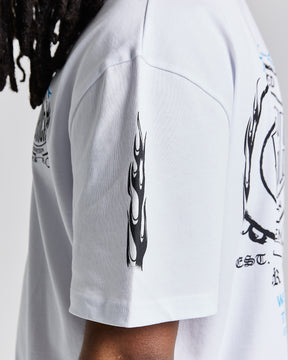 Noir Oversized T-Shirt - White/Black/Blue
