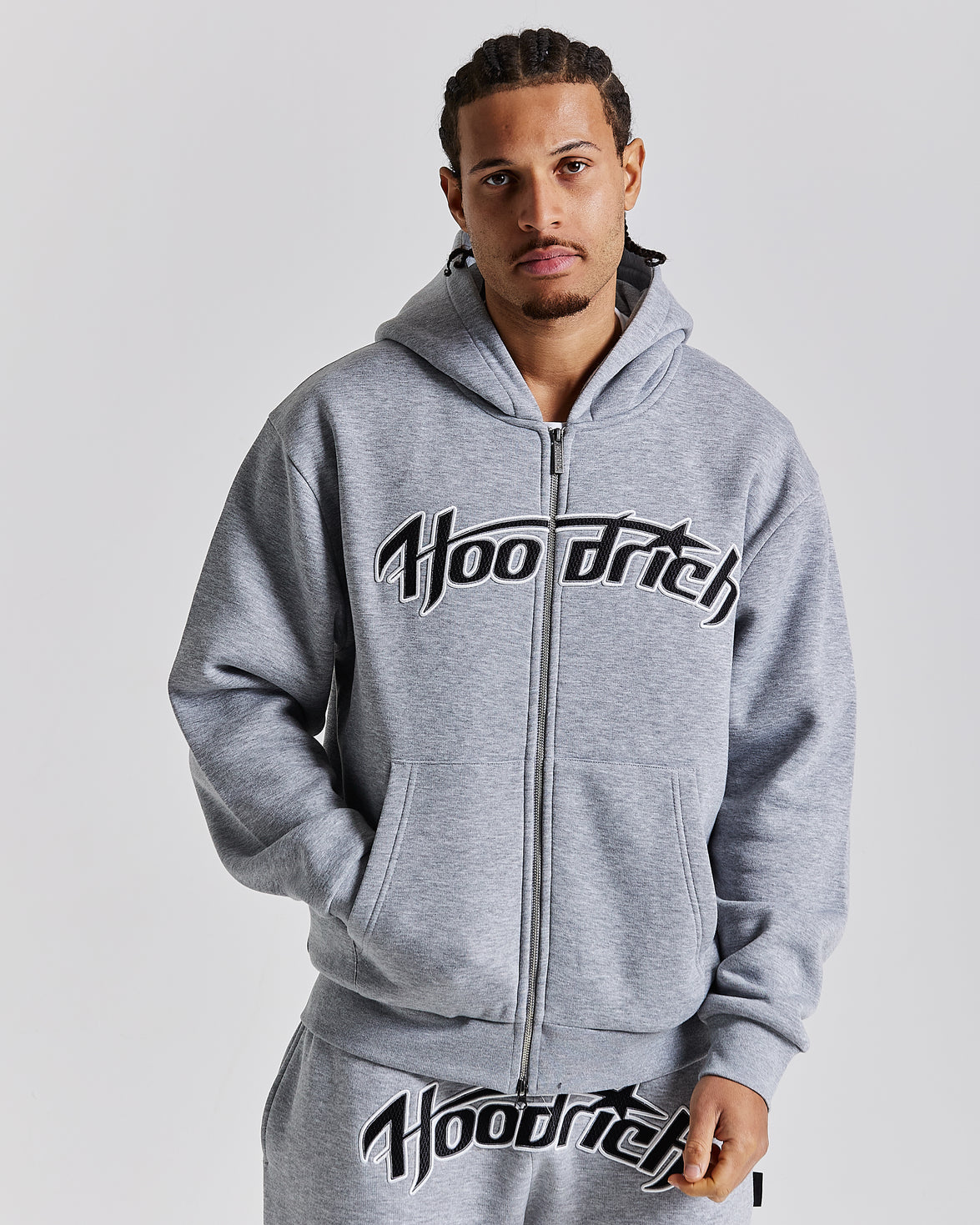 Galaxy Oversized Zip Hoodie - Grey/Black
