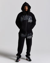 Iron Oversized Open Hem Joggers - Black/Grey/White
