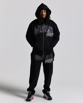 Iron Oversized Open Hem Joggers - Black/Grey/White