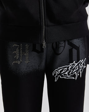 Iron Oversized Open Hem Joggers - Black/Grey/White