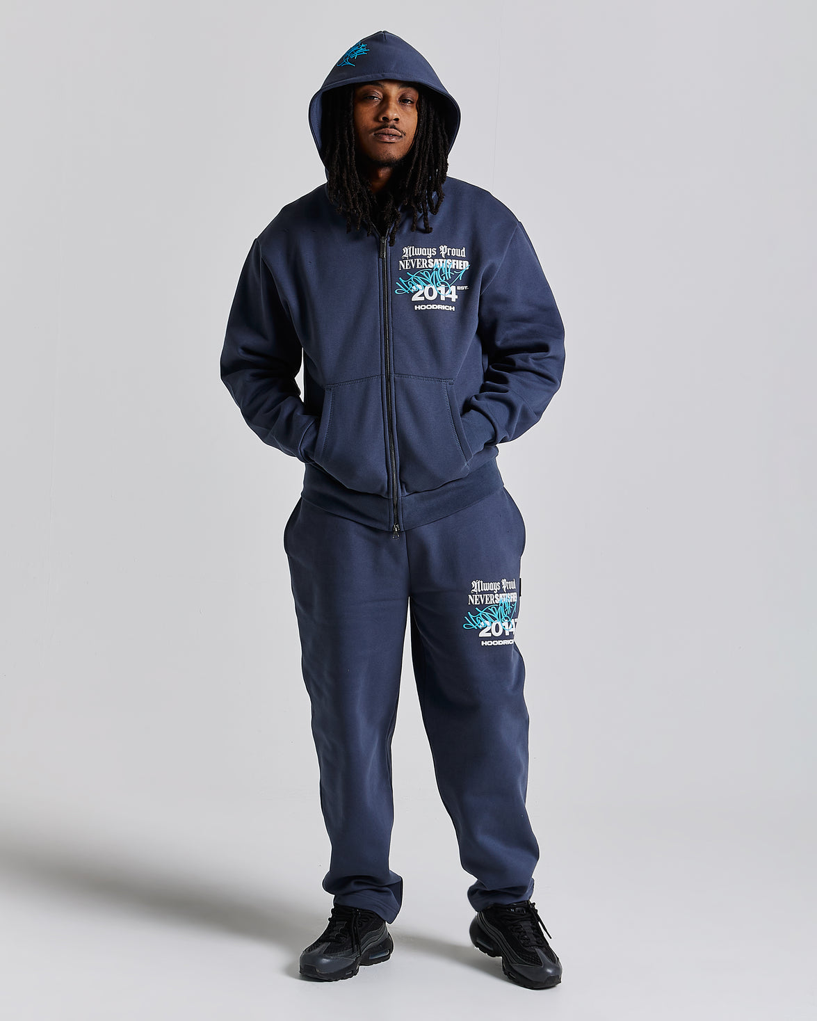 Stamp Tag Oversized Jogger - Blue/White