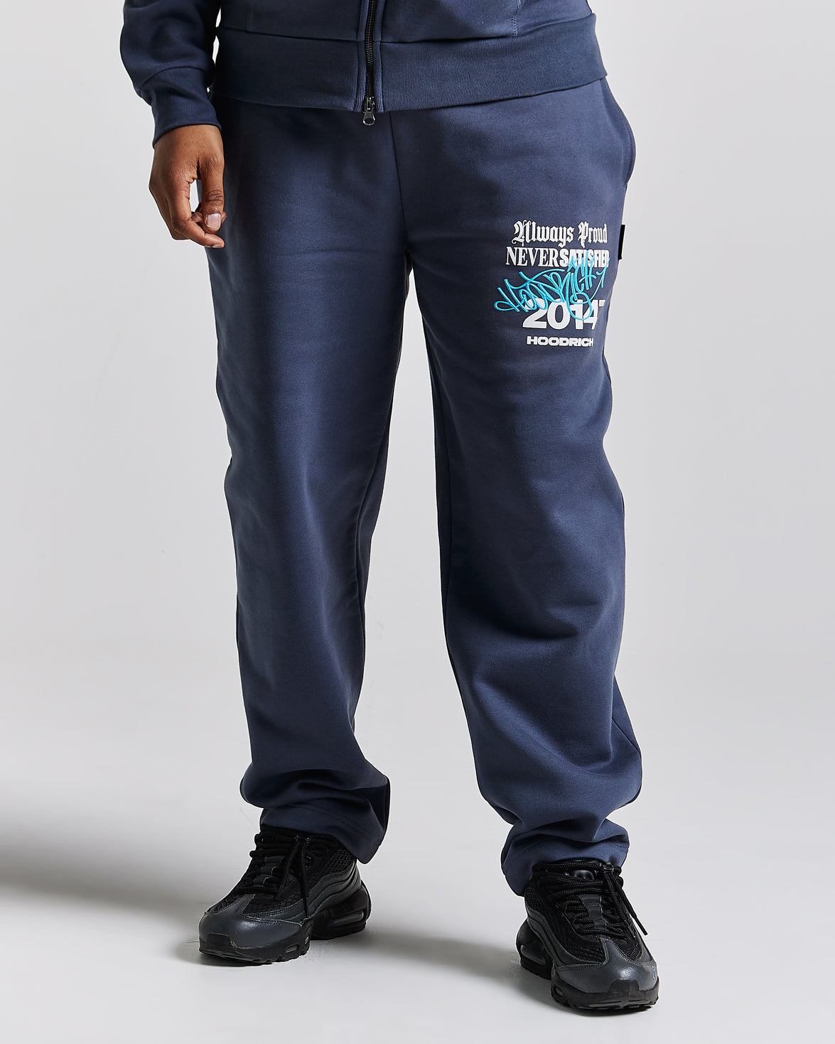 Stamp Tag Oversized Joggers - Blue/White