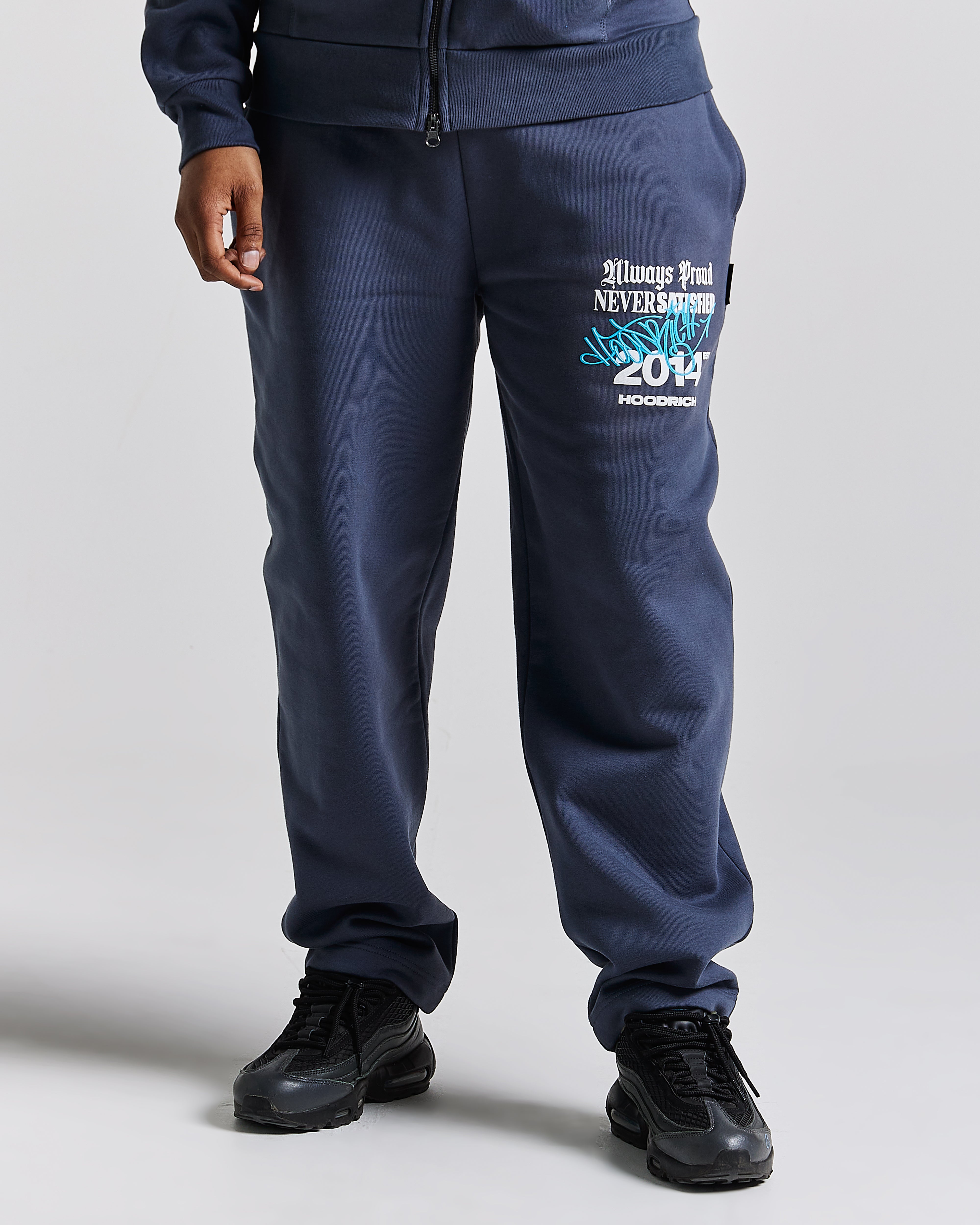 Stamp Tag Oversized Joggers - Blue/White