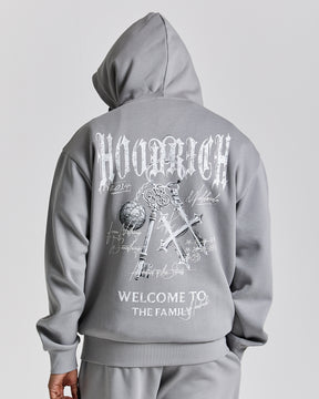 Rite Oversized Hoodie - Grey/White
