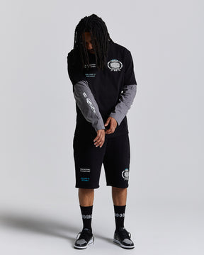 Noir Oversized Long Sleeve T-Shirt - Black/Grey/White