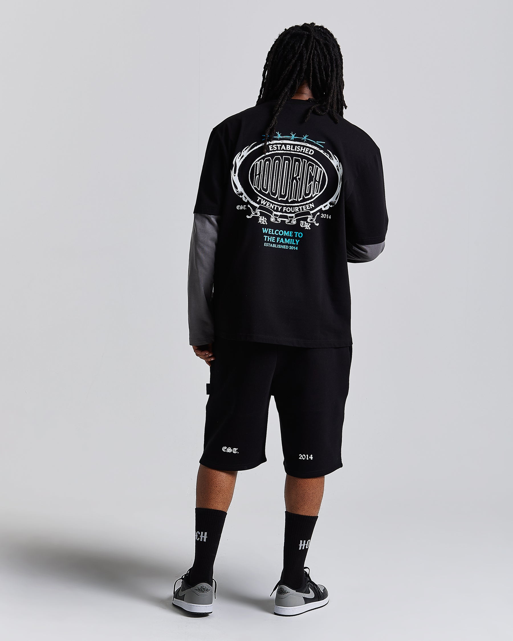 Noir Oversized Long Sleeve T-Shirt - Black/Grey/White