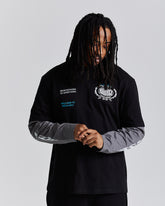 Noir Oversized Long Sleeve T-Shirt - Black/Grey/White