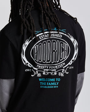 Noir Oversized Long Sleeve T-Shirt - Black/Grey/White
