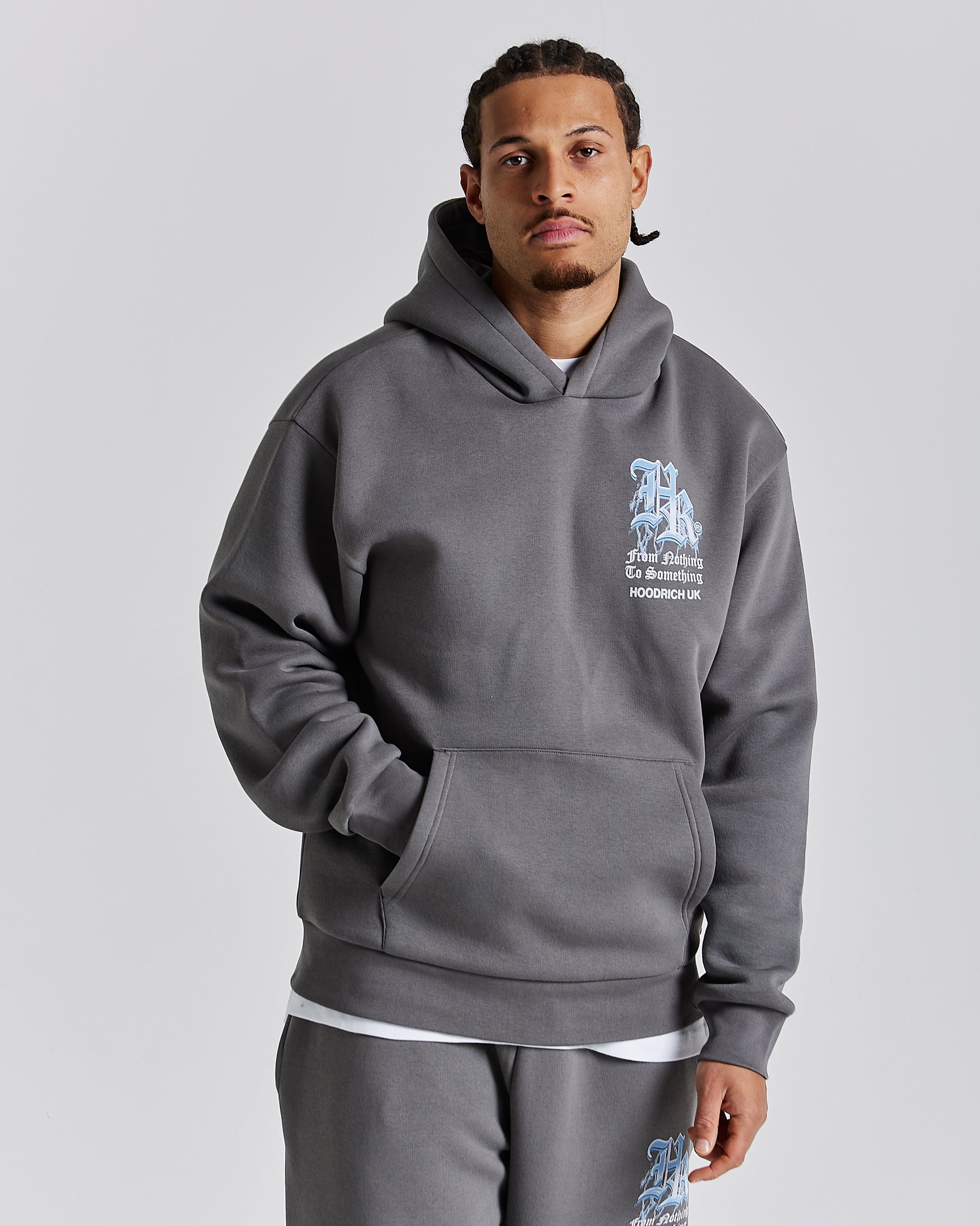Tornado Oversized Hoodie - Grey/White/Blue