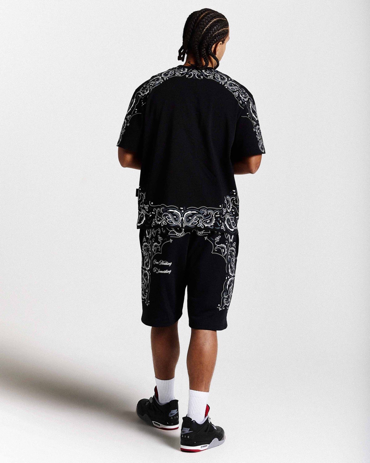 Motif Oversized T-Shirt - Black/White/Grey
