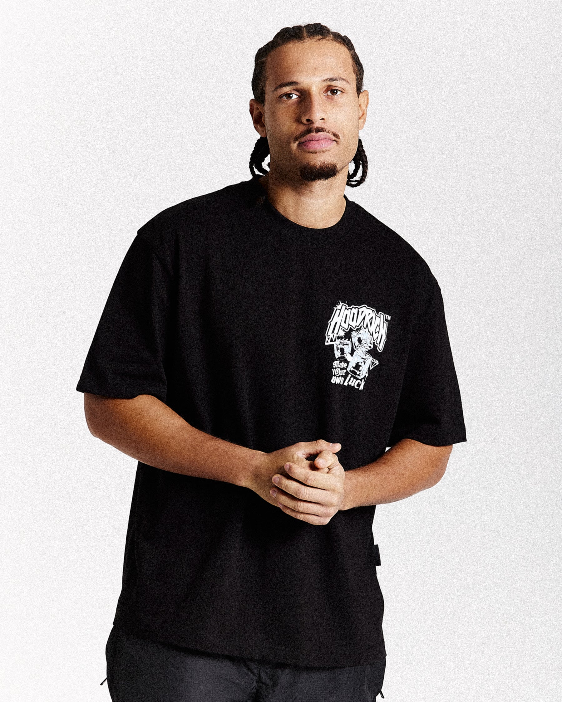 Fortune Oversized T-Shirt - Black/White/Blue