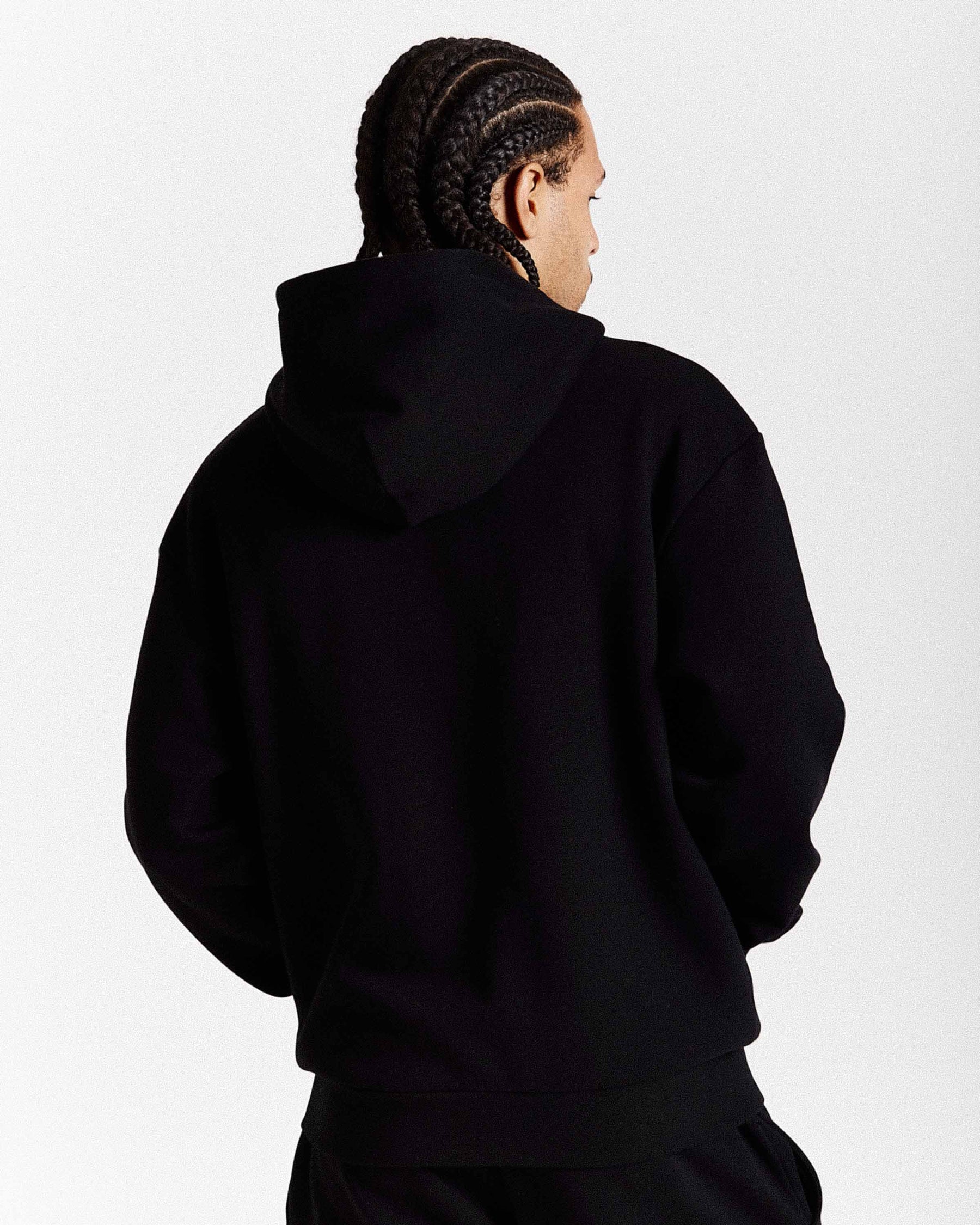 Captain Oversized Zip Hoodie - Black/White
