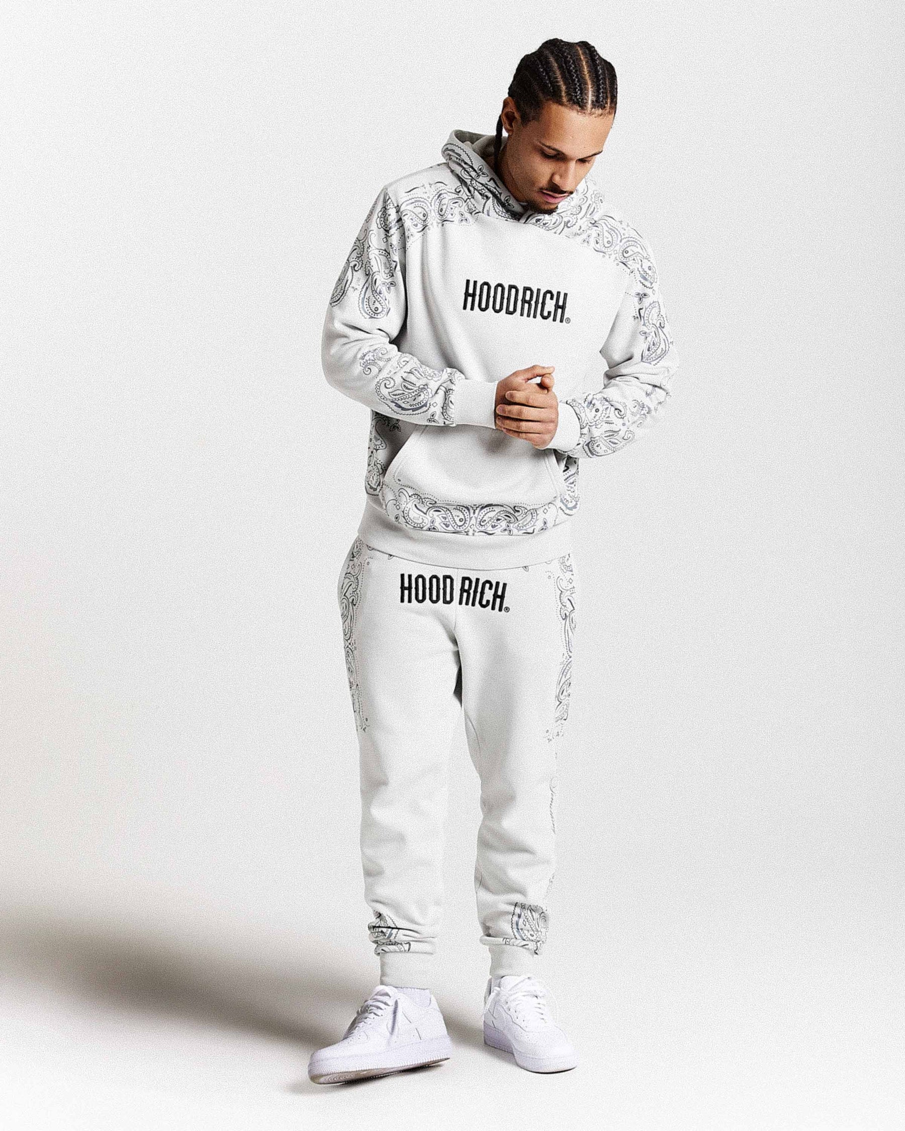 Motif Joggers - Light Grey/Black