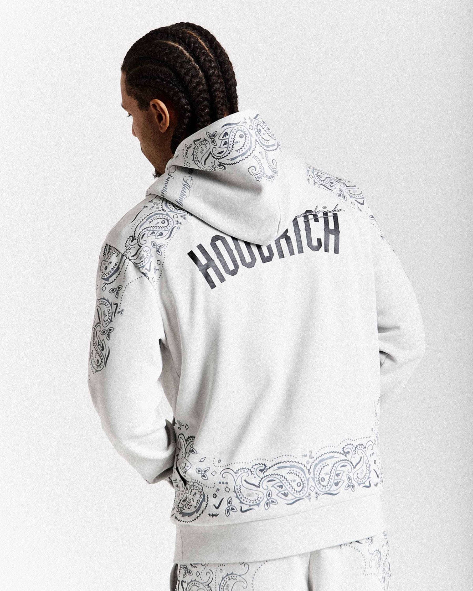 Motif Hoodie - Light Grey/Black