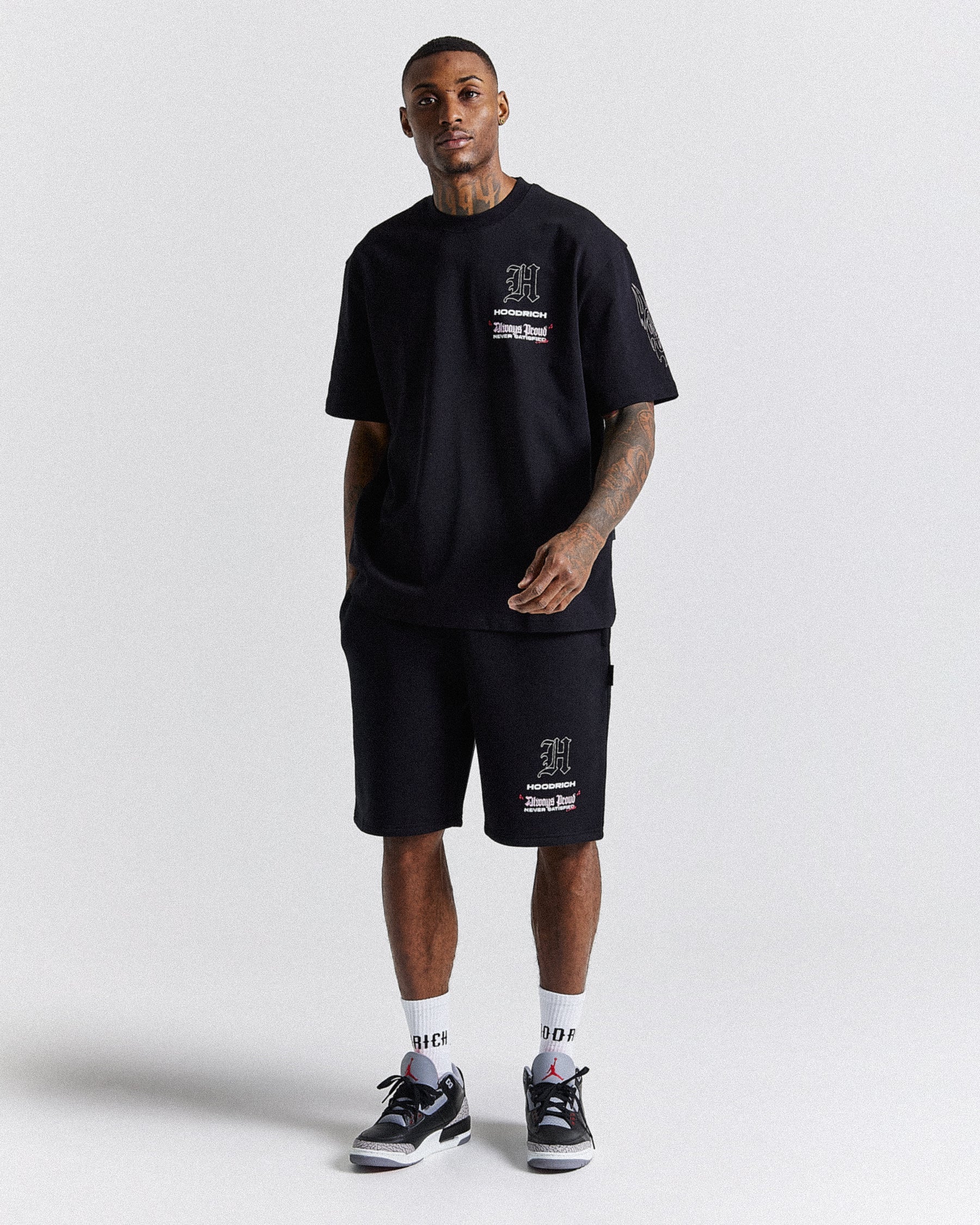 Chroma Oversized Shorts - Black/White/Pink