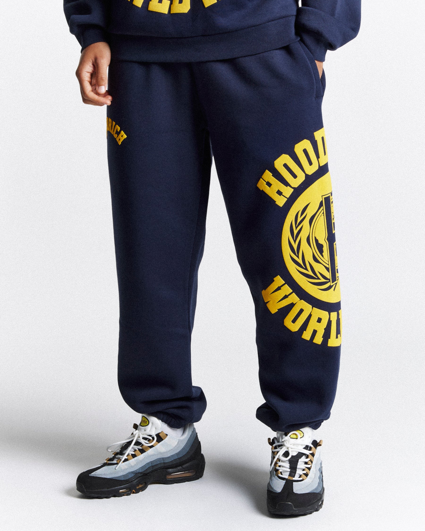 Frat Oversized Jogger - Navy/Yellow/White