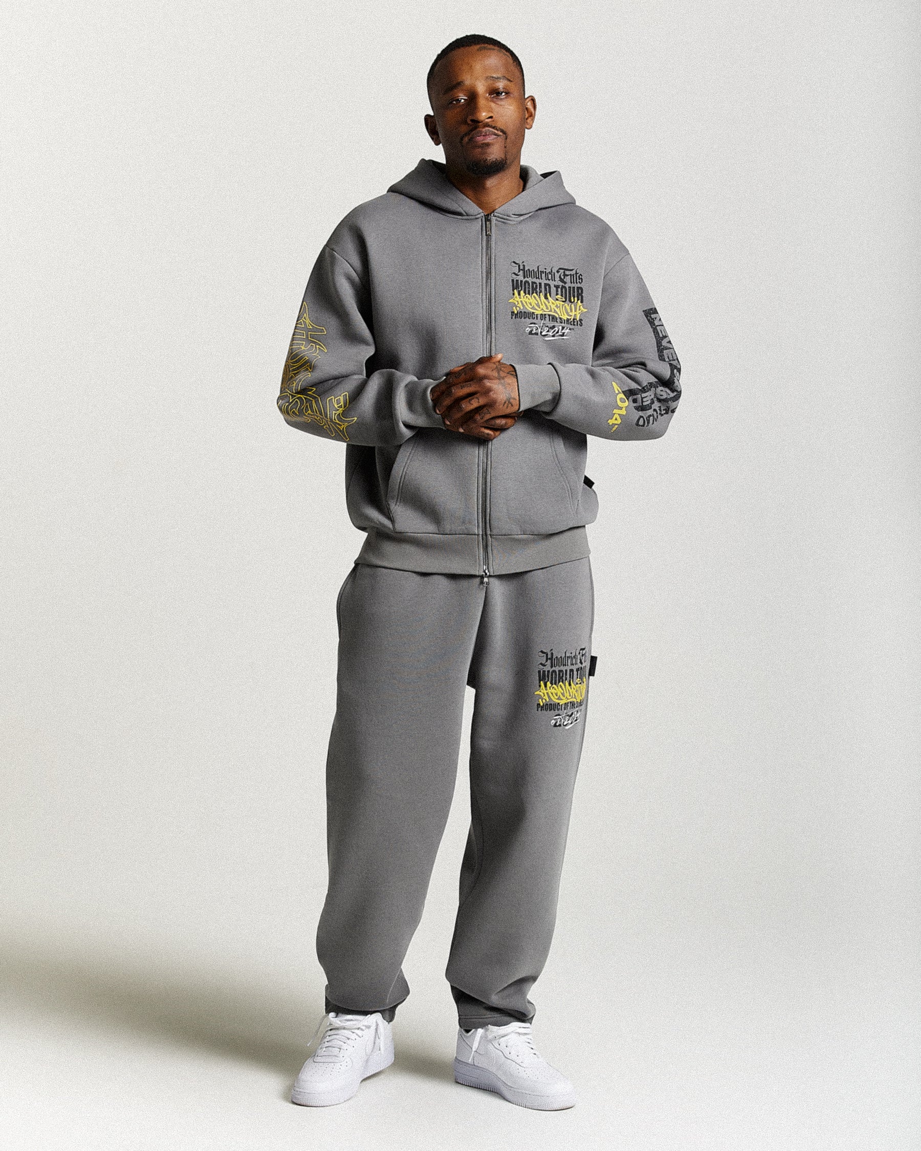 Stamp Tour Oversized Joggers - Grey/Black/Yellow