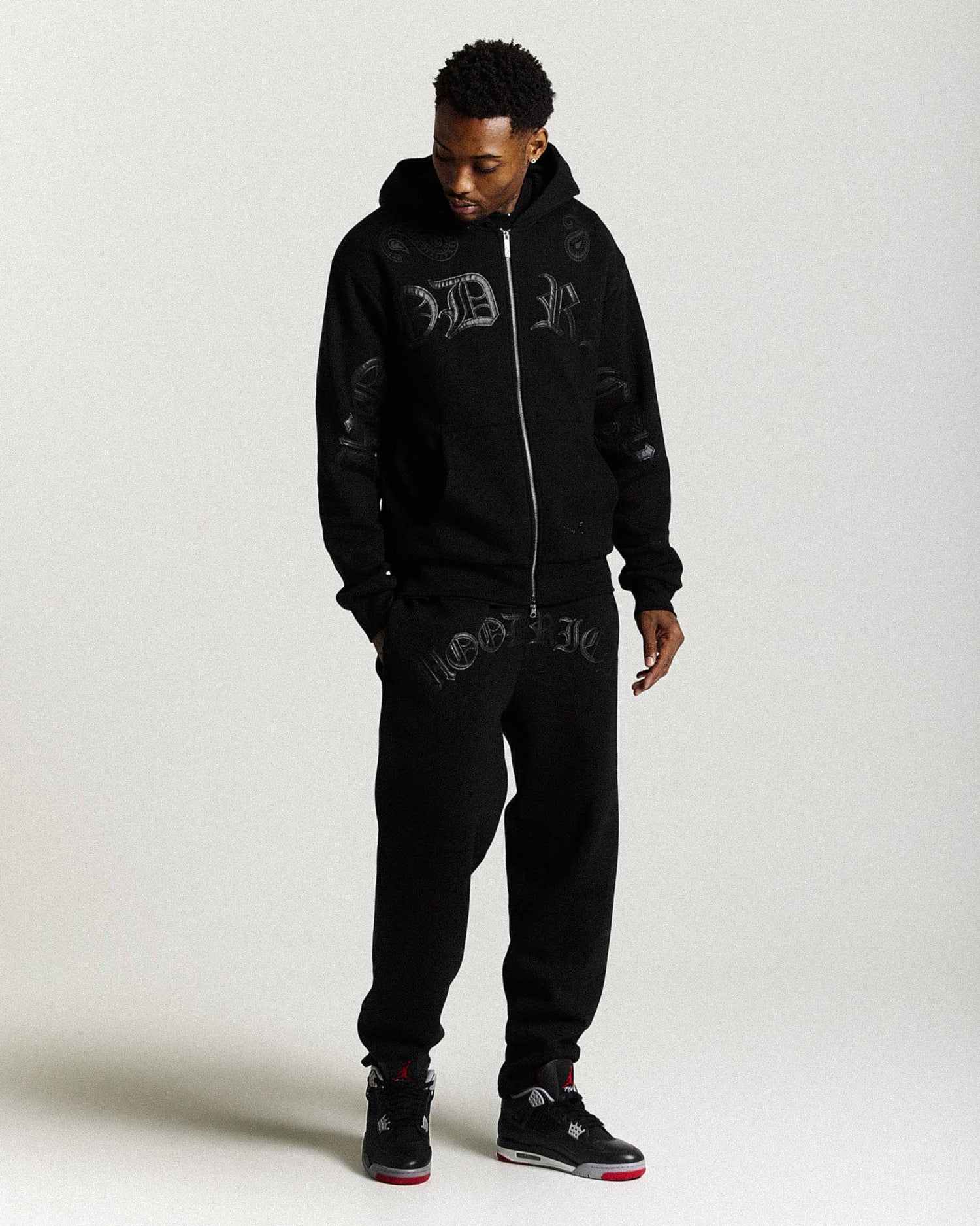 Inkline Oversized Zip Hoodie - Black