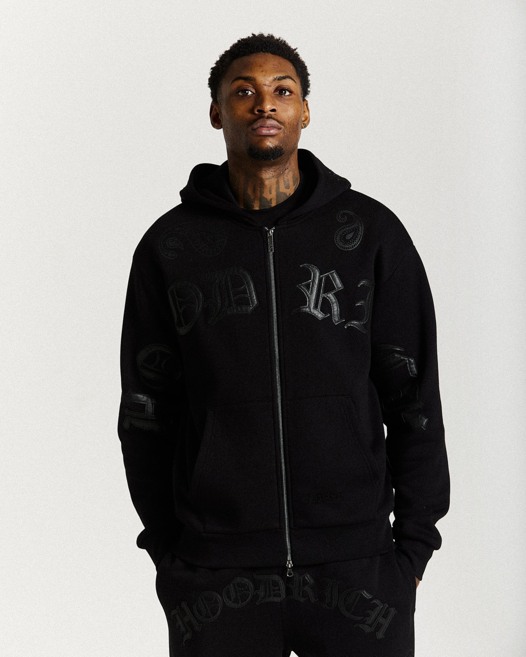Inkline Oversized Zip Hoodie - Black
