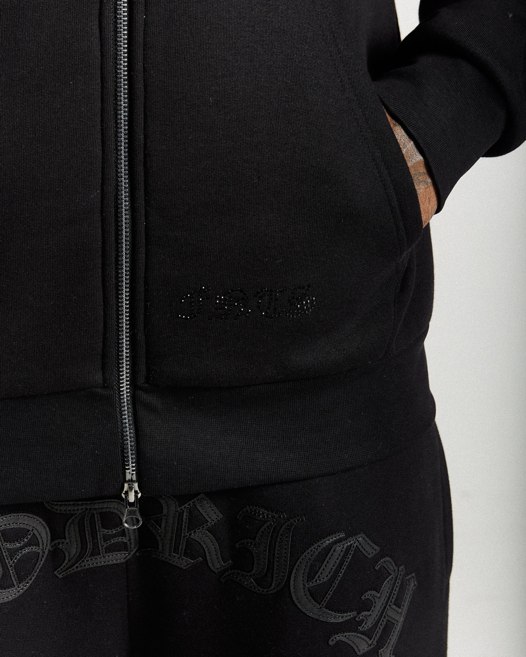 Inkline Oversized Zip Hoodie - Black