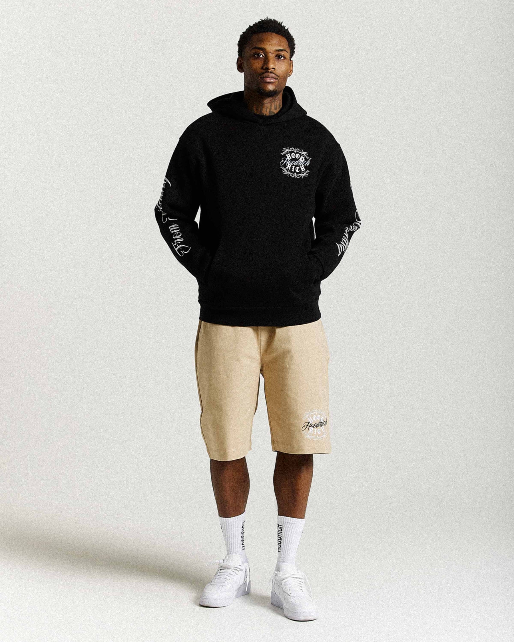 Rito Oversized Hoodie - Black/White/Blue