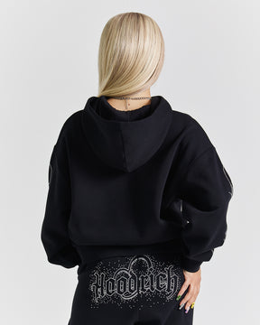 Diffuse Zip Hoodie - Black/Rhinestones