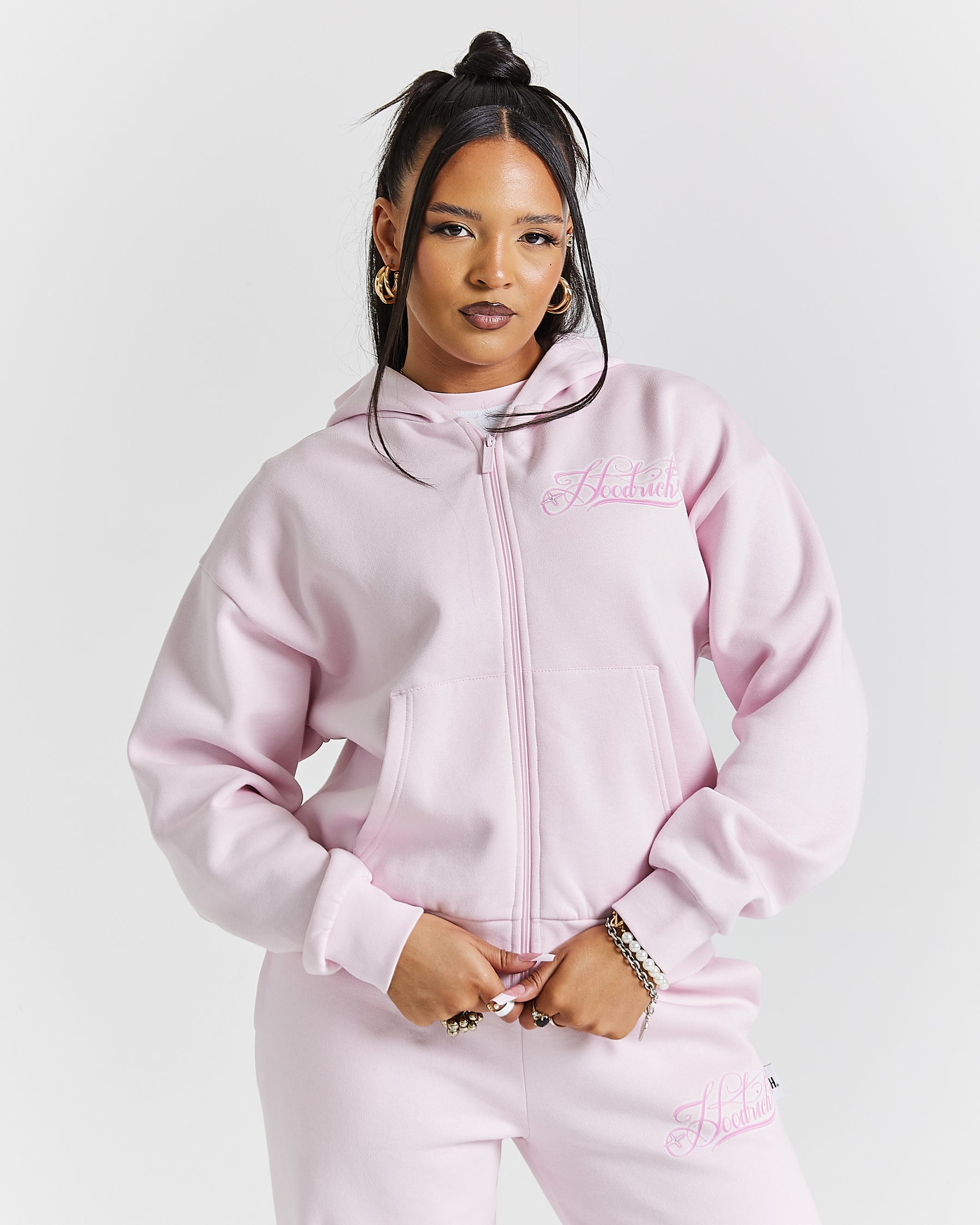 Finesse Zip Hoodie - Pinks/Rhinestone