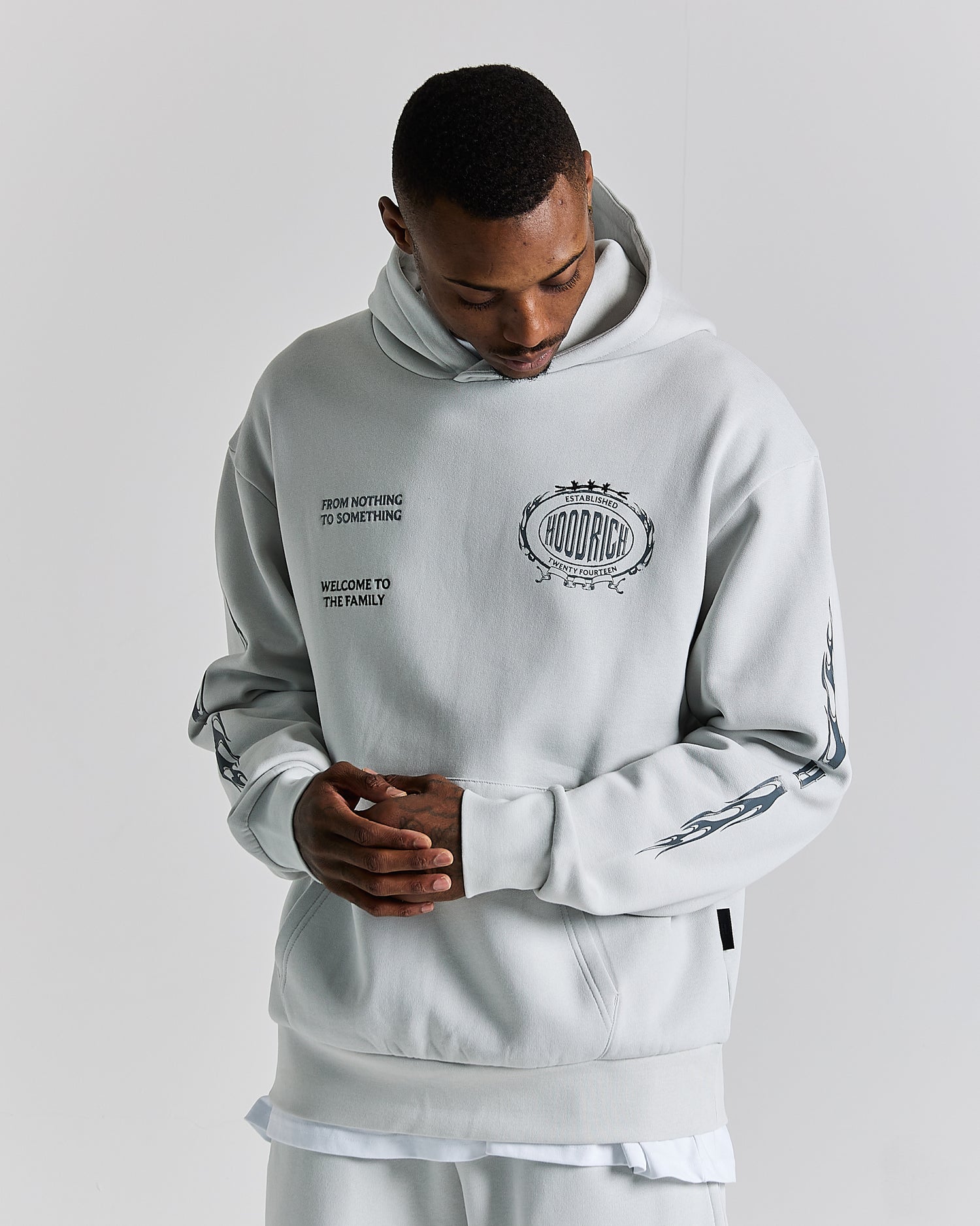 Noir Oversized Hoodie - Light Grey/Black