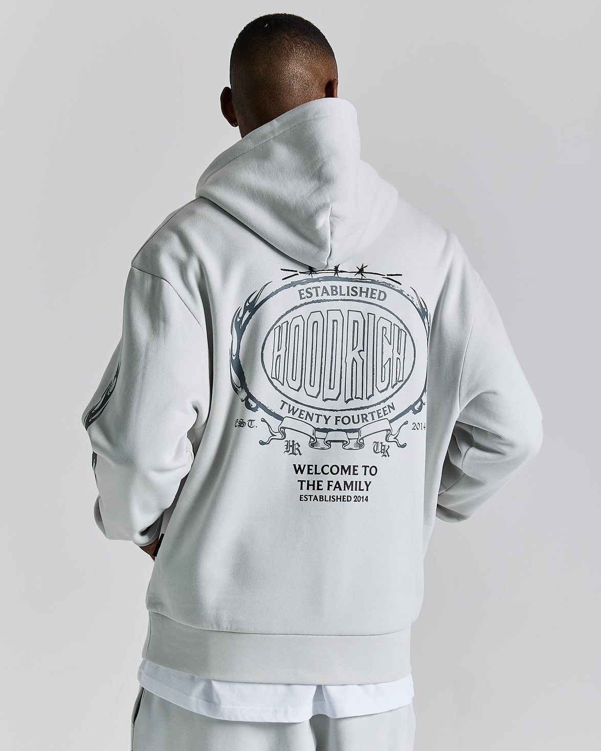 Noir Oversized Hoodie - Light Grey/Black