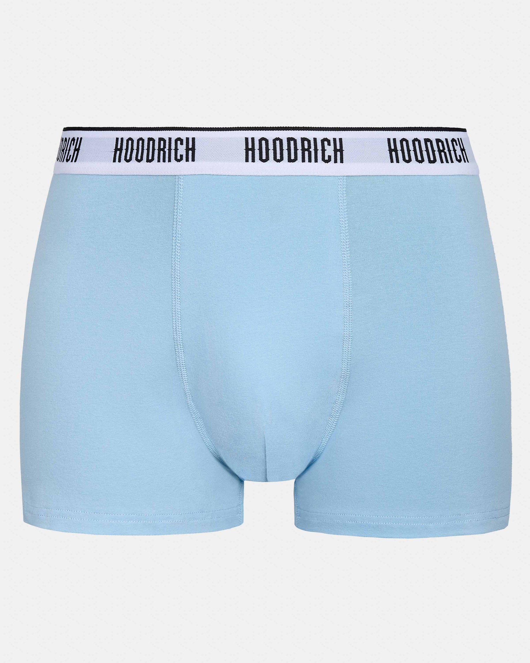 Hoodrich boxers in light blue from the front