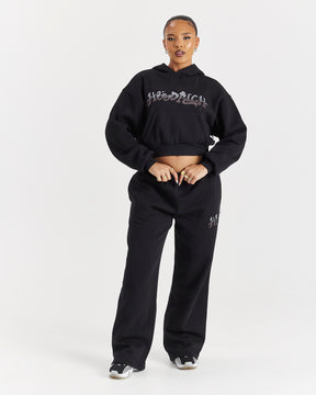 Lucky Boxy Hoodie - Black/Grey