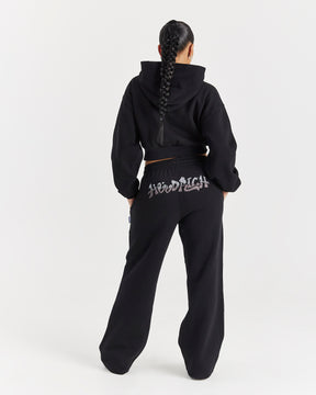 Lucky Oversized Wide Leg Joggers - Black/Grey