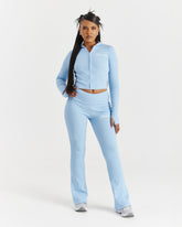 Selene Thick Waistband Flares - Blue/White