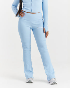 Selene Thick Waistband Flares - Blue/White