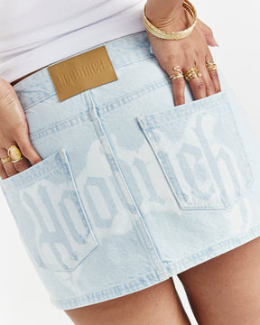 Totem Mini Skirt - Light Blue Wash