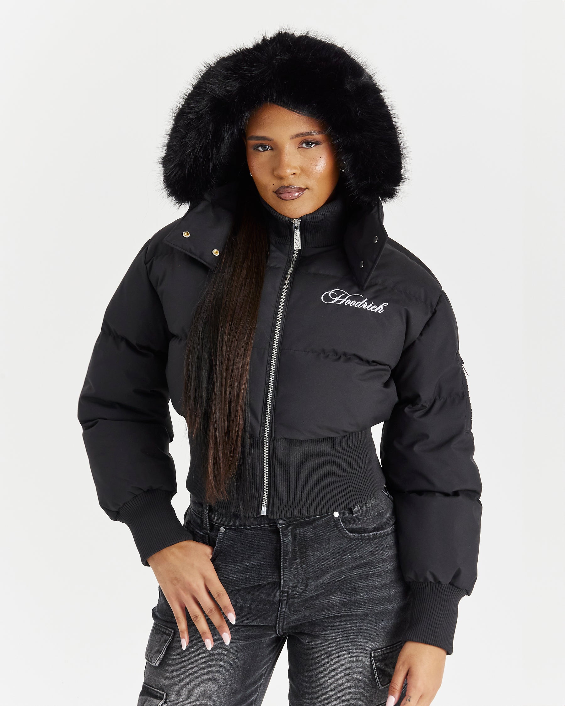 Forsyth Puffer Jacket - Black/Fur