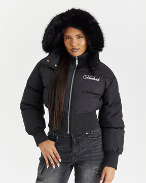 Forsyth Puffer Jacket - Black/Fur