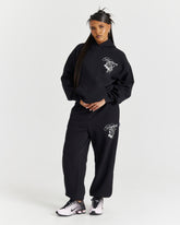 Lyra Oversized Joggers - Black/Rhinestone/Pink